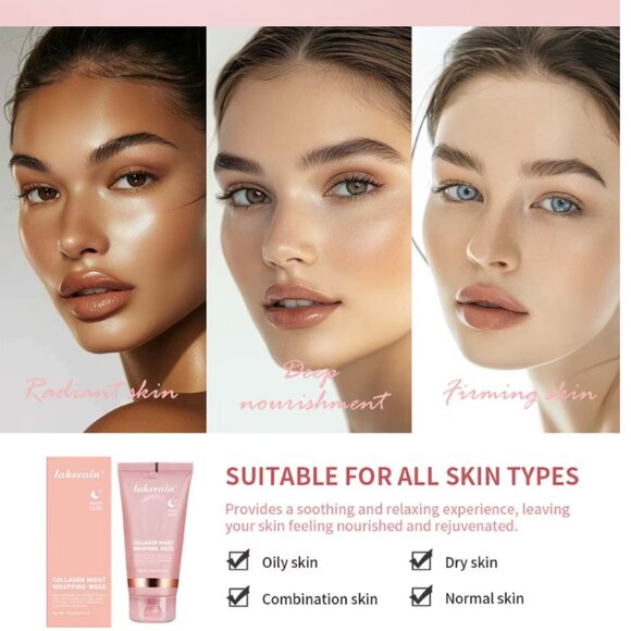 Lakerain Collagen Night Wrapping Mask Elasticity Hydration Care Reduces Sagging - Picture 8 of 15